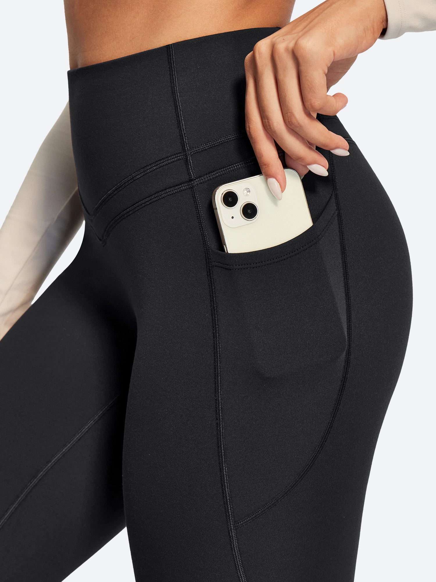 IUGA Heatlab® Sandwich Waistband Fleece Lined No Front Seam Leggings