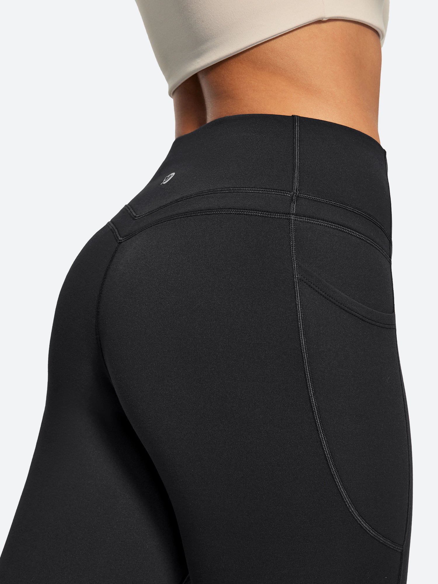 IUGA Heatlab® Sandwich Waistband Fleece Lined No Front Seam Leggings