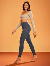 IUGA Heatlab® Sandwich Waistband Fleece Lined No Front Seam Leggings
