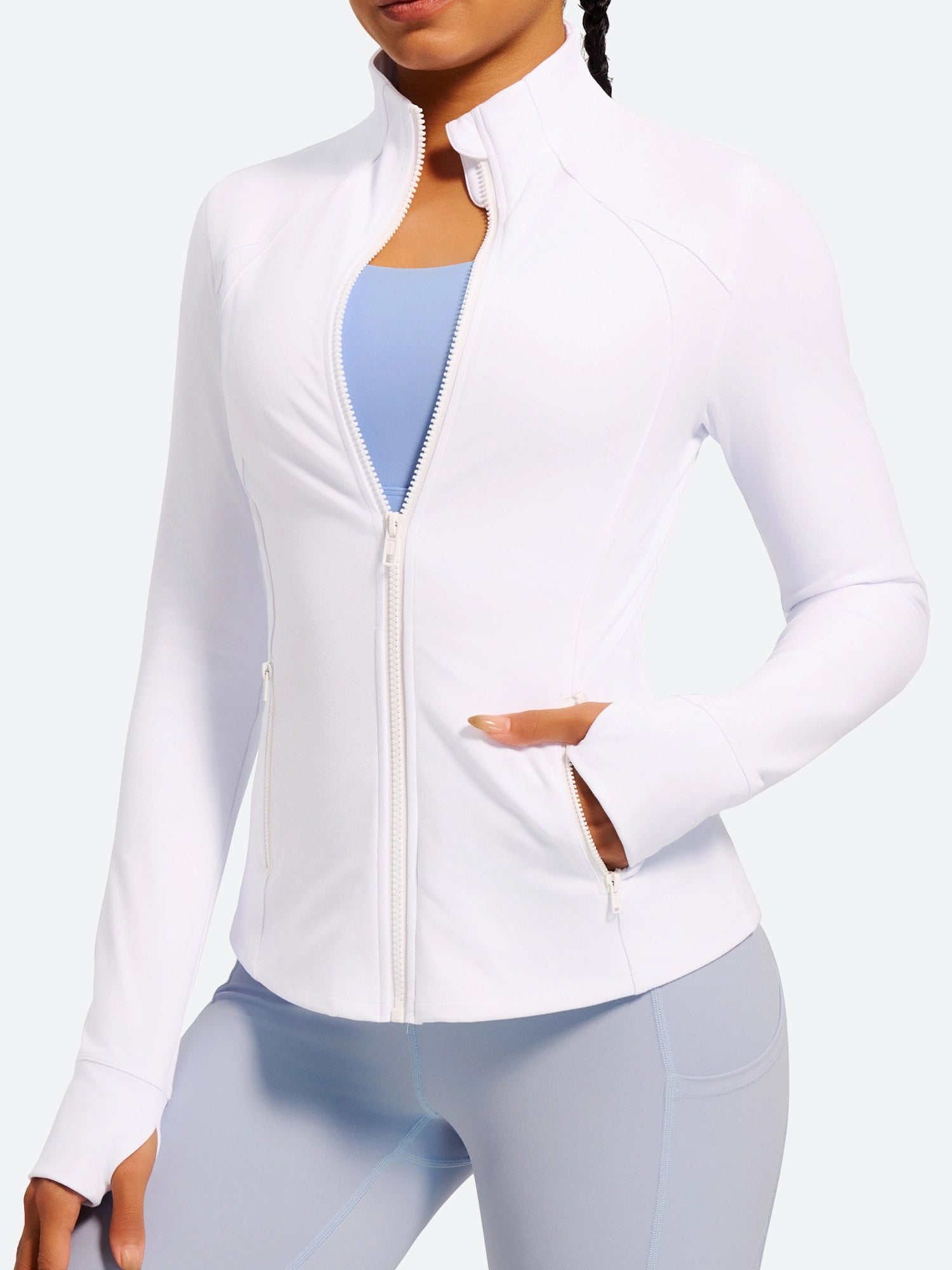 IUGA FlexTight Full Zip Lightweight Running Track Jacket With Thumbholes