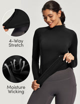 IUGA Turtleneck Long Sleeve Fleece Lined Thermal Shirts With Pockets - IUGA