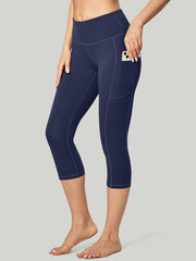 IUGA Women's High Waisted Yoga Capris With Pockets navy blue