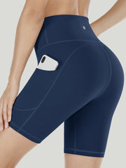 IUGA 6" High Waist Biker Shorts With Pockets navy blue