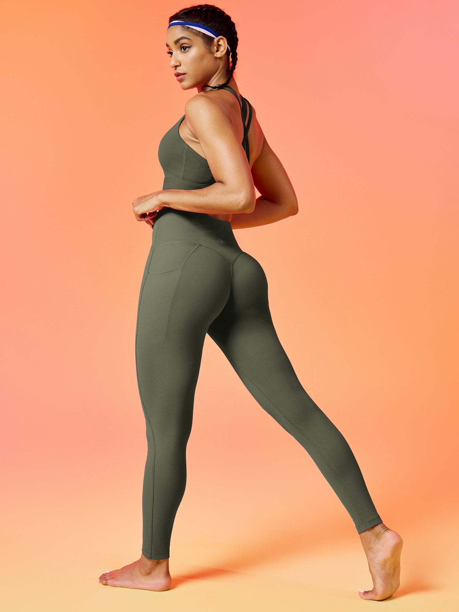 IUGA Flextight No Front Seam Scrunch Leggings With Pockets