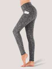 IUGA High Waist Space Dye Leggings With Pockets space dye gray