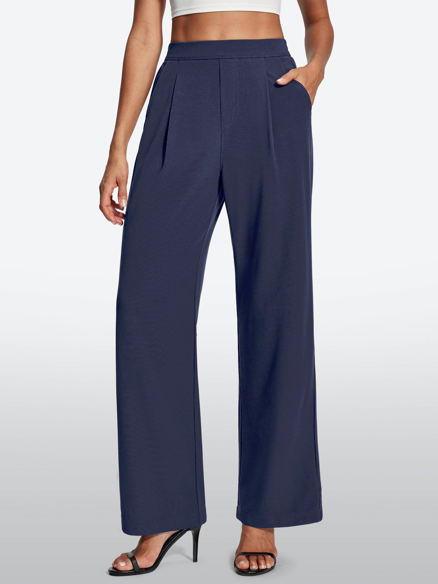 IUGA High-Waisted Waffle Work Pants