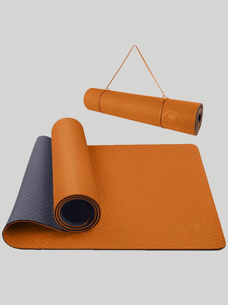 IUGA Eco-Friendly TPE Yoga Mat With Alignment Line orange