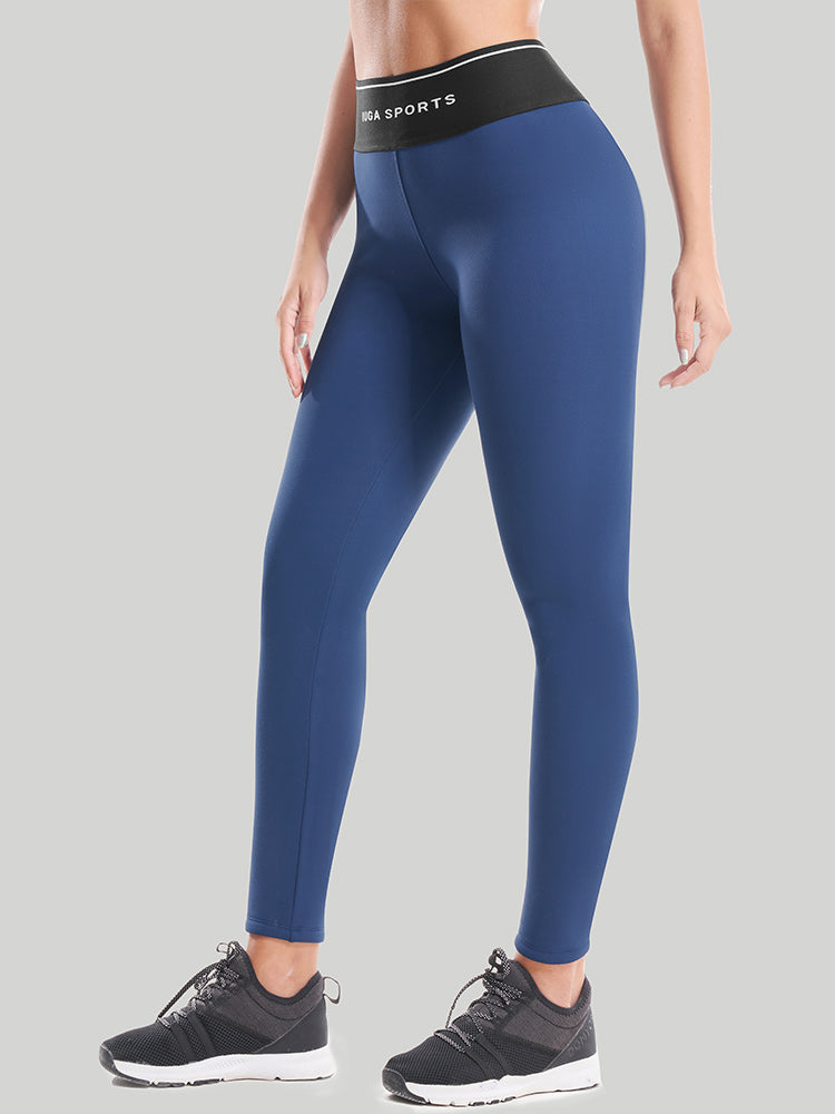 IUGA Windproof High Waist Thick Fleece Lined Leggings - Dark Blue / S