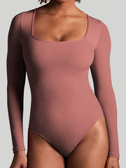 IUGA BUTTERLAB™ Long Sleeve Square Neck Bodysuits for Women