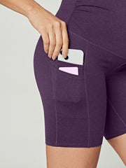 IUGA Maternity Shorts Over The Belly With Pockets-Purple