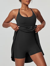 IUGA High Split Women's Tennis Dress with Built-in Shorts& Bra