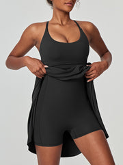 IUGA High Split Women's Tennis Dress with Built-in Shorts& Bra