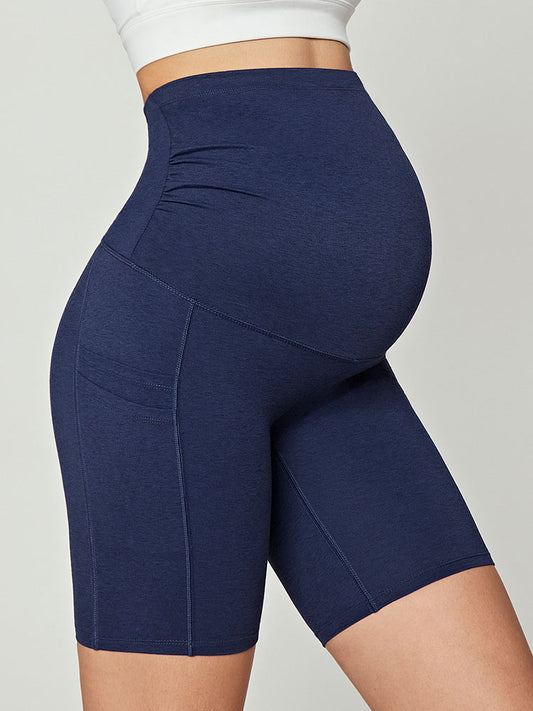 IUGA Maternity Shorts Over The Belly With Pockets-Navy