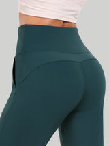 IUGA High Waisted Side Slit Wide Leg Yoga Pants with Pockets