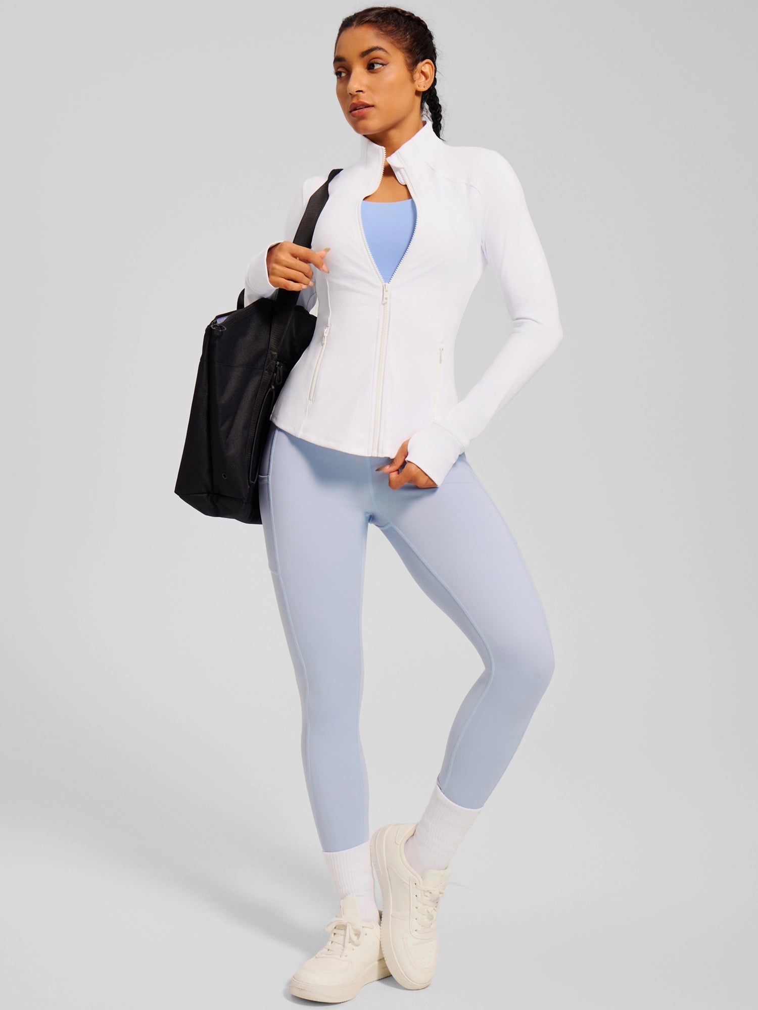 IUGA FlexTight Full Zip Lightweight Running Track Jacket With Thumbholes