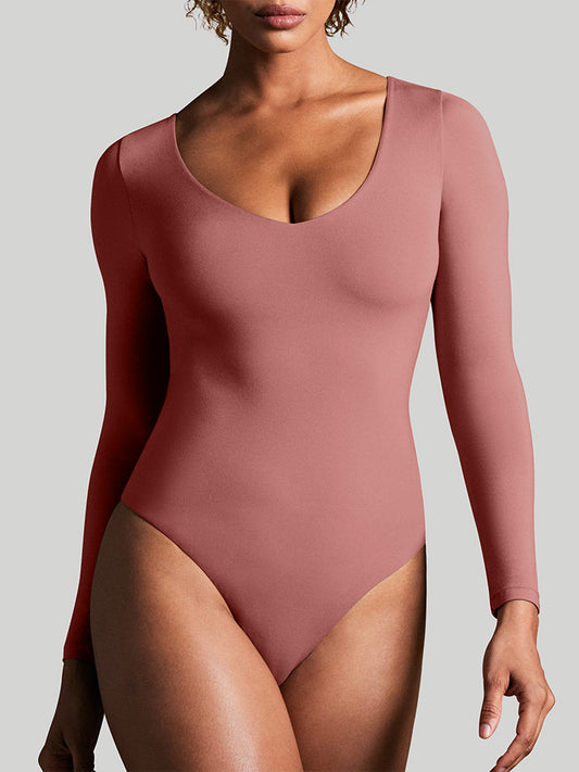 IUGA BUTTERLAB™ Long Sleeve V Neck Bodysuits for Women