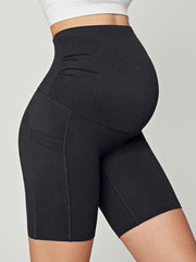 IUGA Maternity Shorts Over The Belly With Pockets-Charcoal