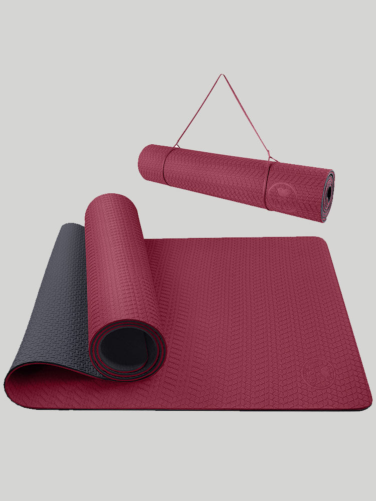 IUGA Eco-Friendly TPE Yoga Mat With Alignment Line red