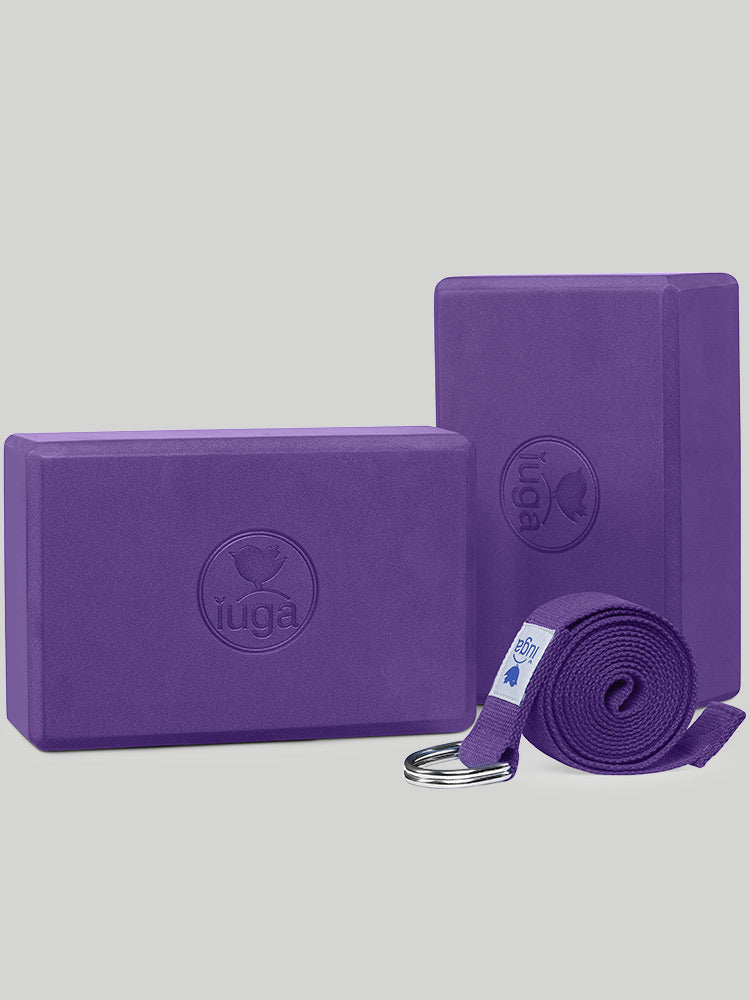 IUGA yoga blocks with strap purple