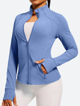IUGA FlexTight Full Zip Lightweight Running Track Jacket With Thumbholes