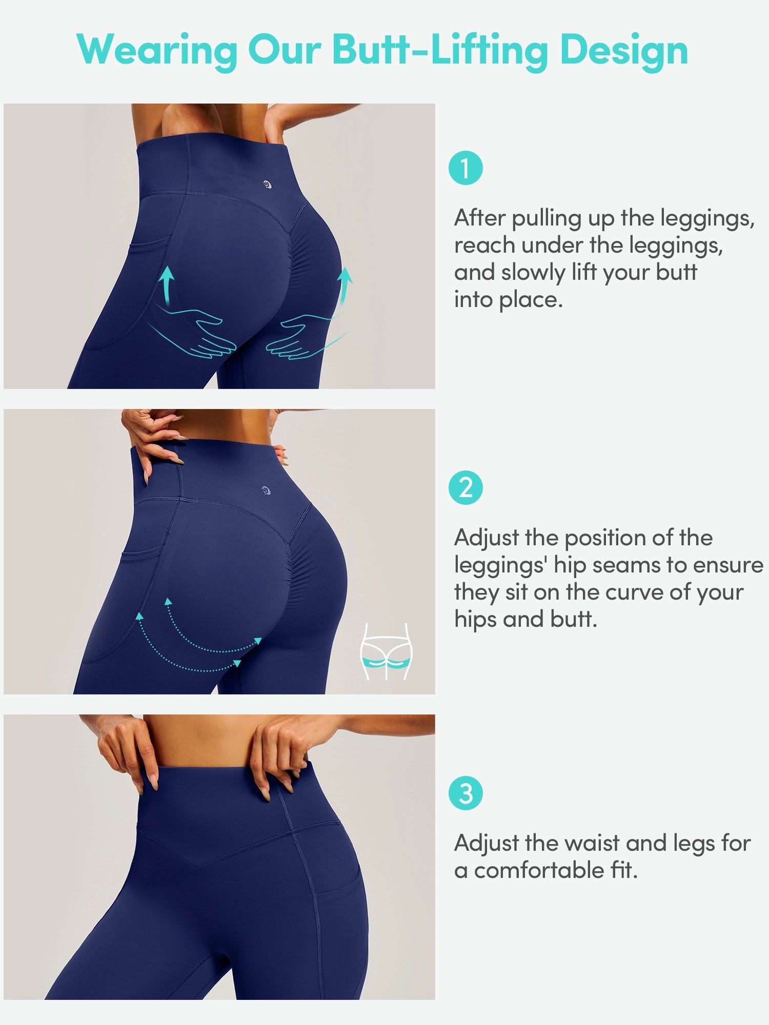 IUGA PowerTight Butt Lifting No Front Seam Leggings With Pockets - IUGA