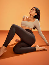 IUGA Heatlab® Sandwich Waistband Fleece Lined No Front Seam Leggings