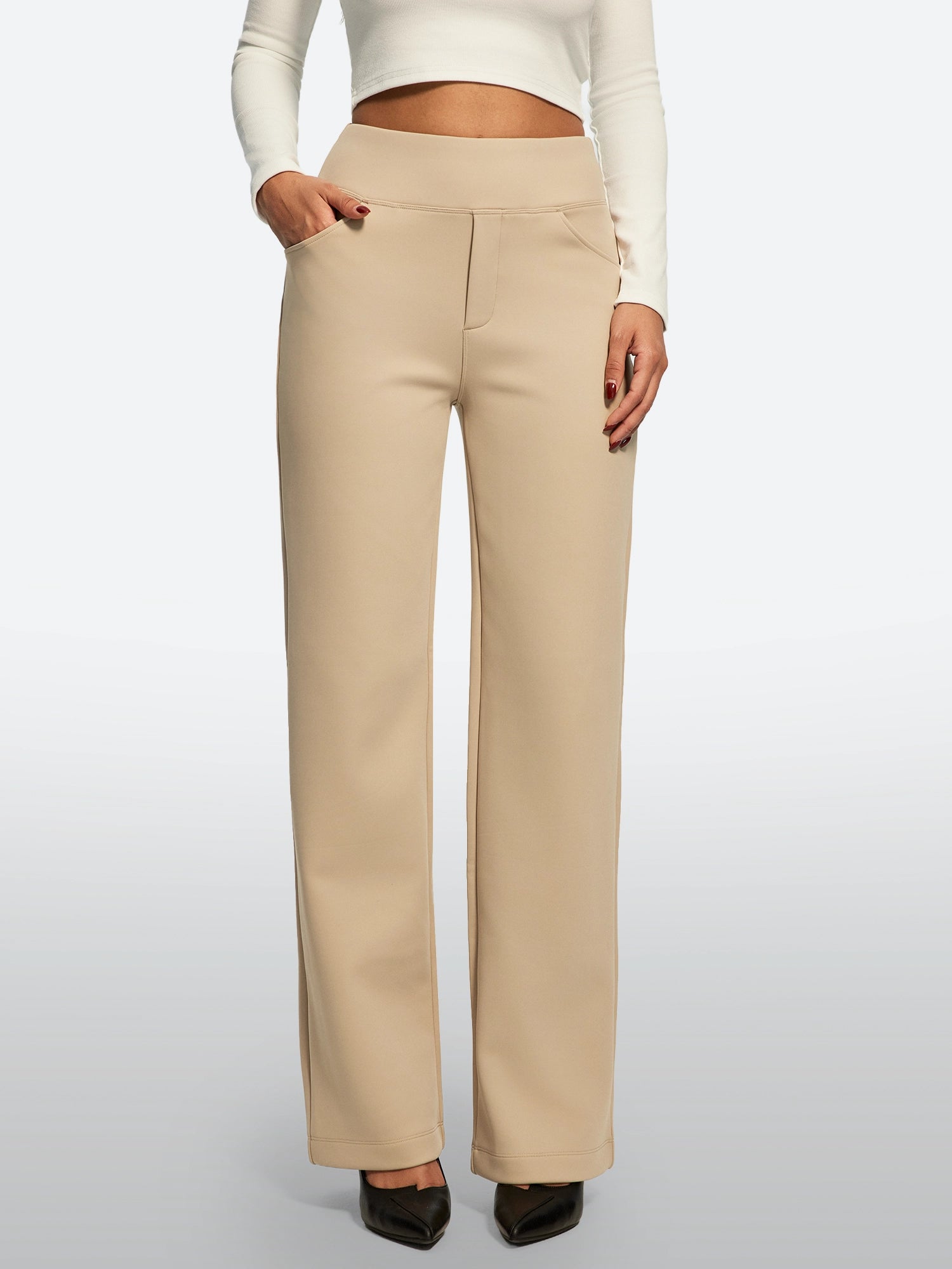 IUGA Fleece Lined Wide Leg Yoga Pants With Pockets | Affordable Yoga Leggings & Activewear by IUGA