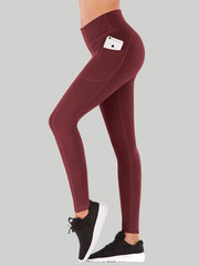IUGA Fleece Lined Leggings With Pockets wine