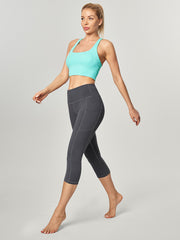 IUGA Women's High Waisted Yoga Capris With Pockets gray