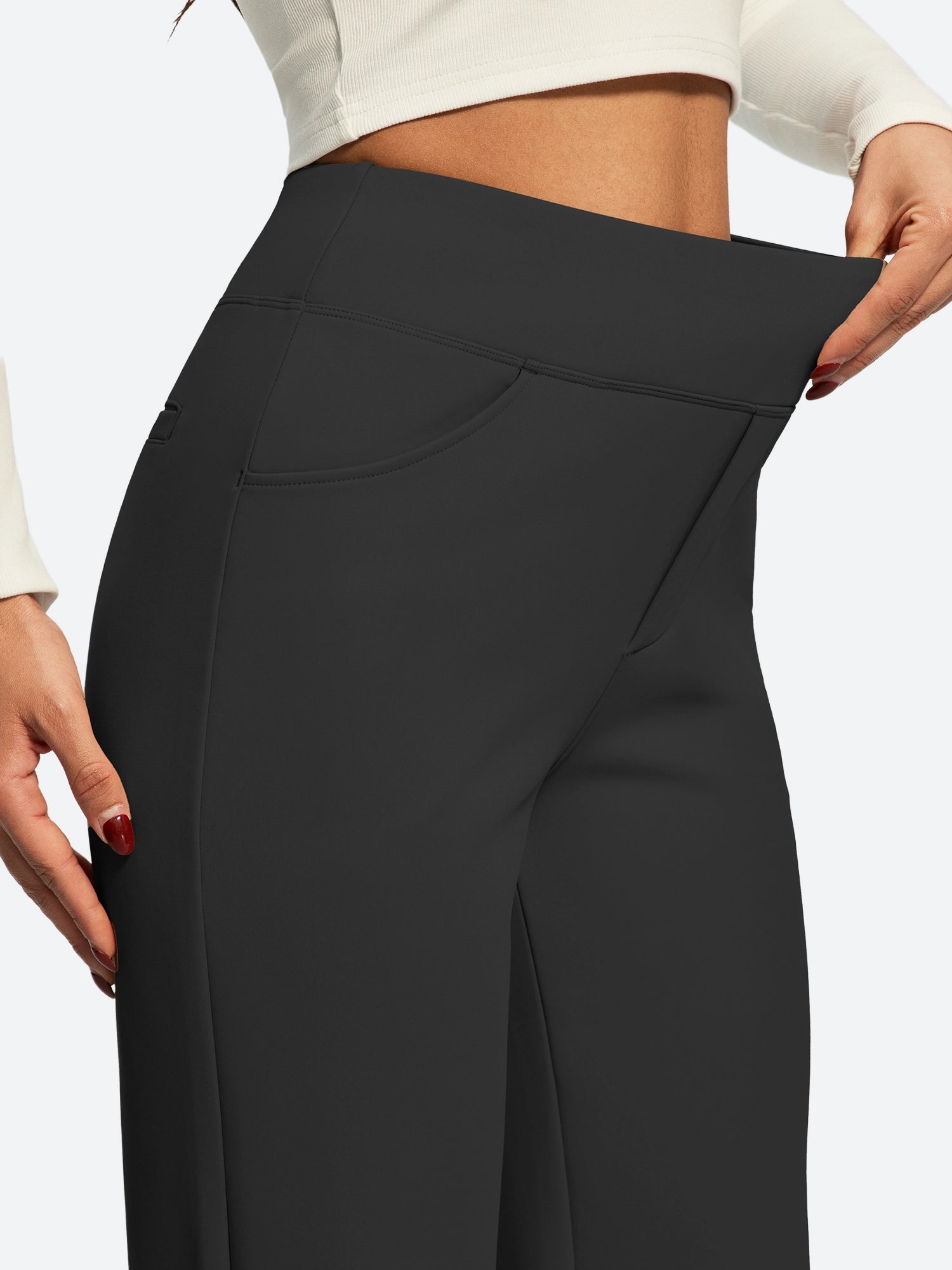 IUGA Fleece Lined Wide Leg Yoga Pants With Pockets | Affordable Yoga Leggings & Activewear by IUGA