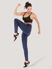 IUGA High Waist Space Dye Leggings With Pockets space dye navy