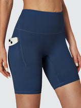 IUGA 8'' No Front Seam Biker Shorts With Pockets