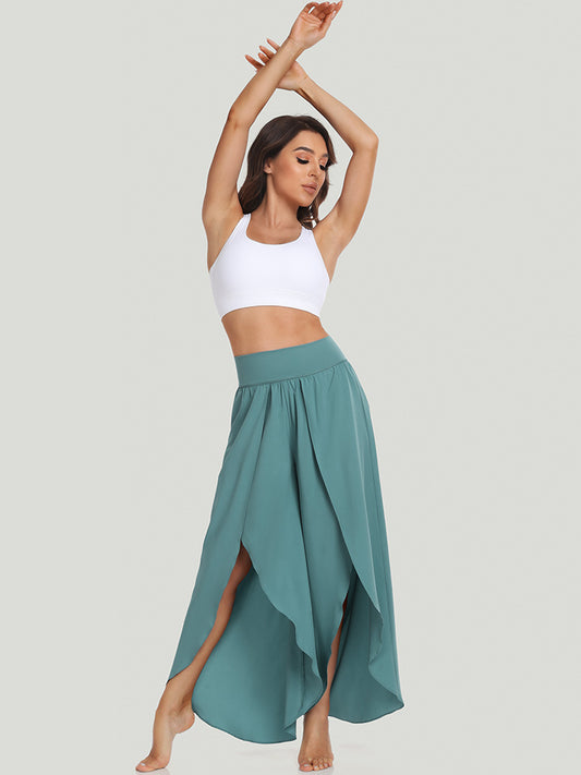 IUGA High Split Quick Dry Flowy Pants for Women green