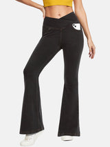 IUGA High Waist Crossover Flare Jeans for Women With Pockets