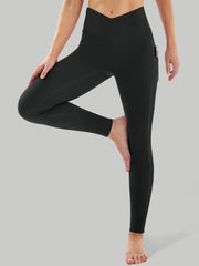 IUGA High Waist Yoga Pants Tummy Control Leggings With Pockets - Mist Green  / XS