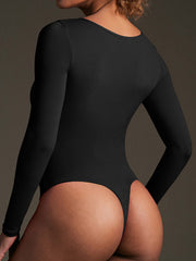 IUGA BUTTERLAB™ Long Sleeve Square Neck Bodysuits for Women
