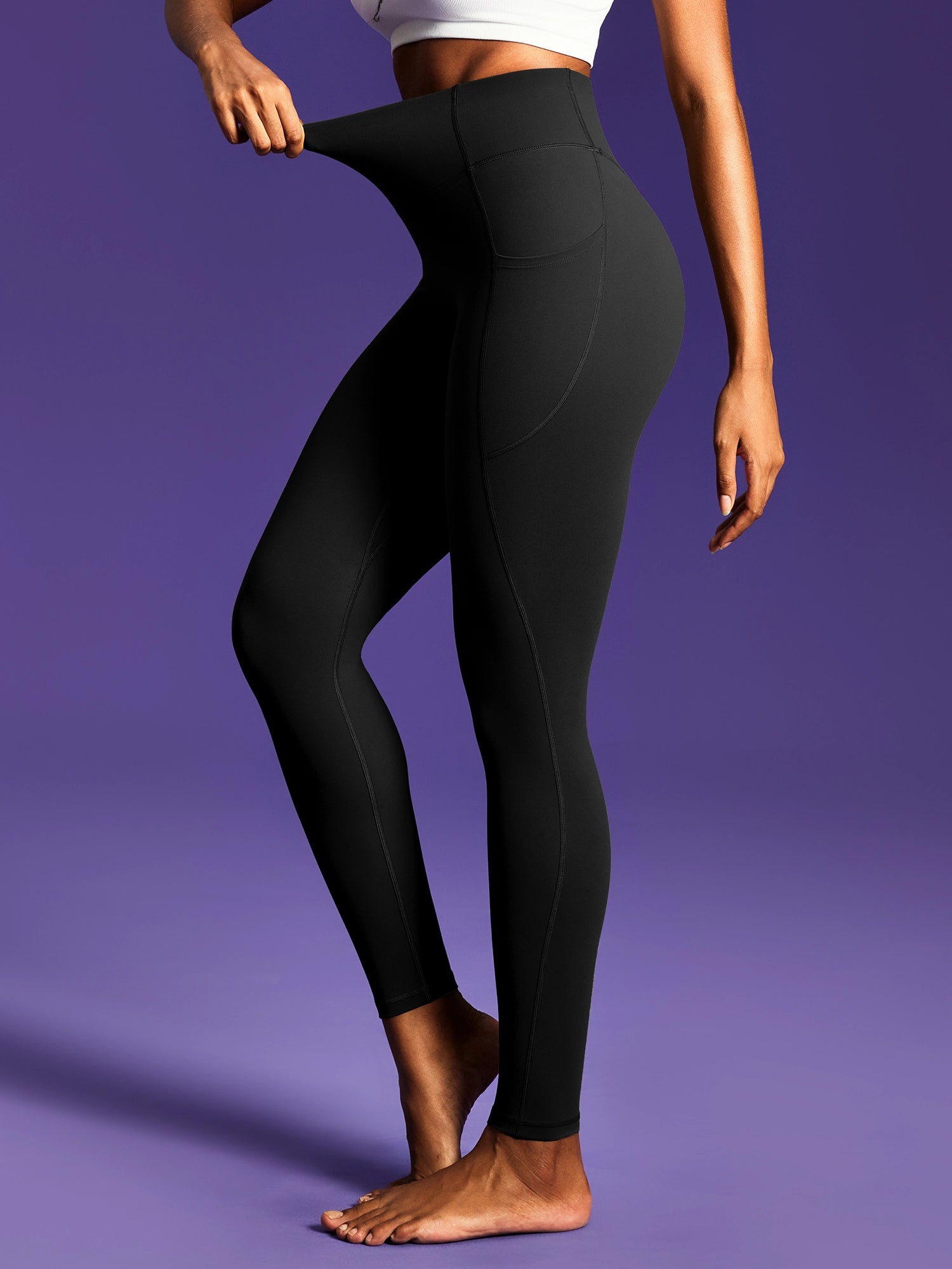 IUGA PowerTight Sandwich Scrunch Butt Lifting No Front Seam Compression Leggings With Pockets