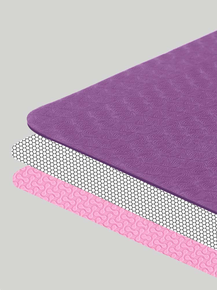 IUGA Eco-Friendly TPE Yoga Mat With Alignment Line purple/pink