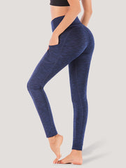 IUGA High Waist Space Dye Leggings With Pockets space dye navy
