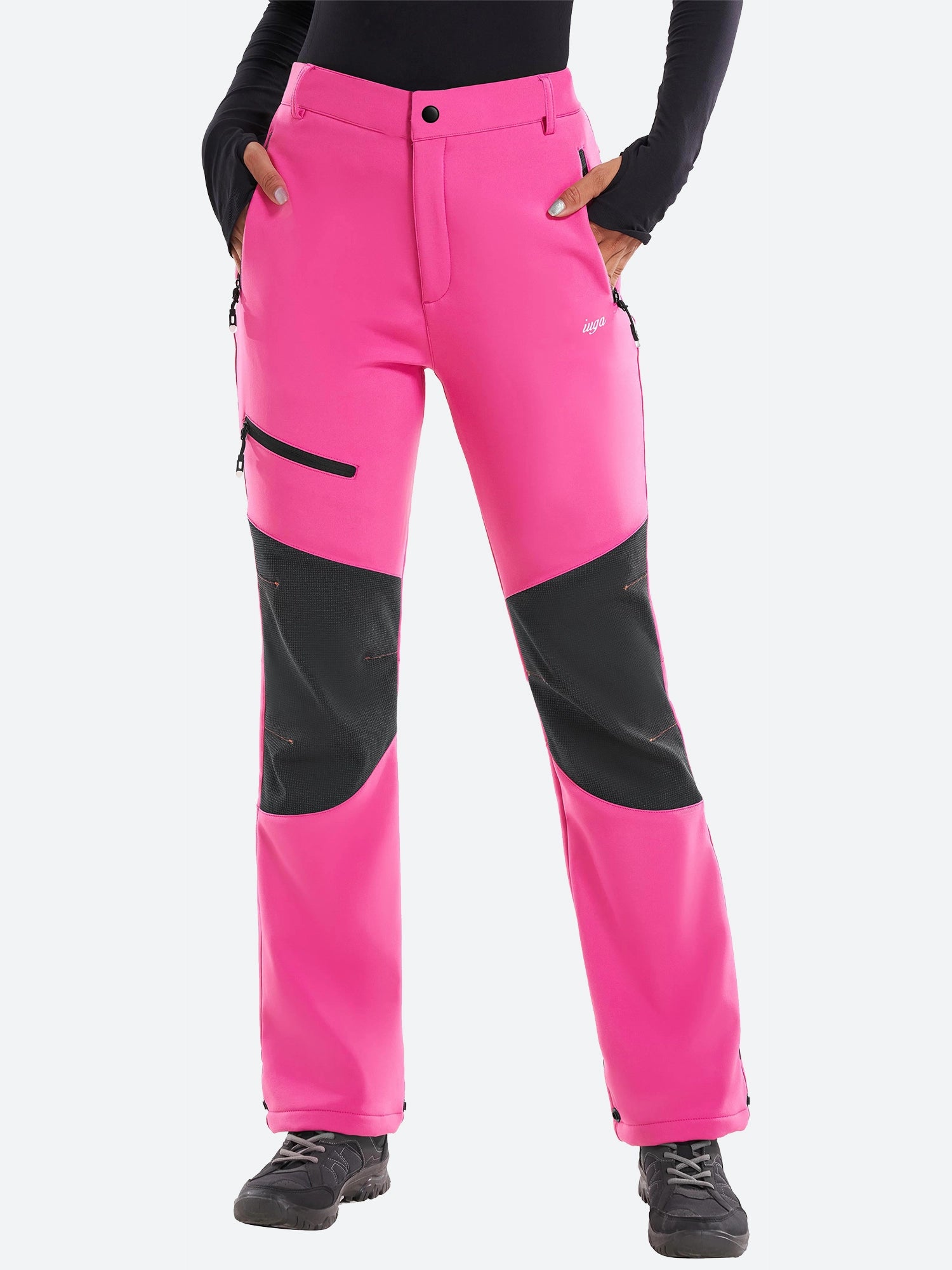 IUGA Waterproof Insulated Softshell Winter Fleece Lined Snow Pants - IUGA