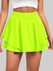 IUGA High Waisted Tennis Skirts With Pockets green citrine