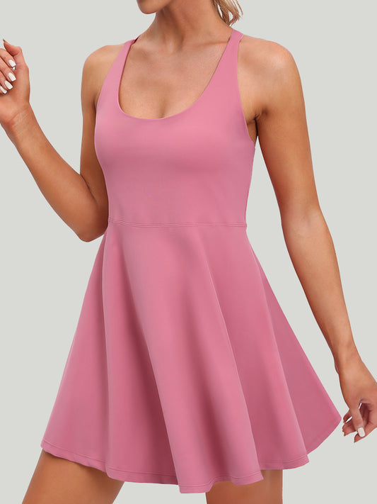 IUGA Tennis Dress With Built in Shorts & Bra pink