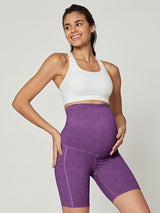 IUGA Maternity Shorts Over The Belly With Pockets purple