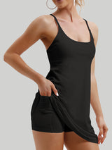 IUGA Tennis Dress With Built-in Bras & Shorts black