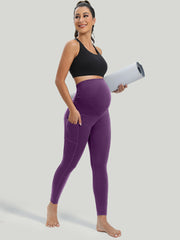 IUGA Supcream Buttery-soft Maternity Legging With Pockets-Purple