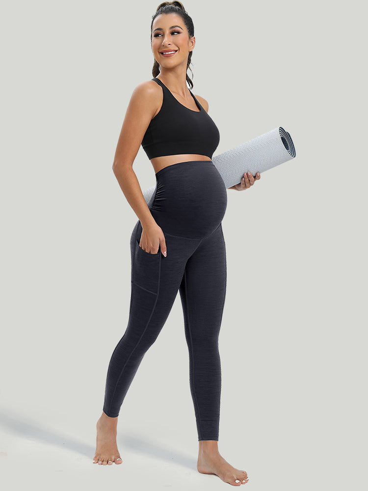 IUGA Supcream Buttery-soft Maternity Legging With Pockets-Gray - Gray / S