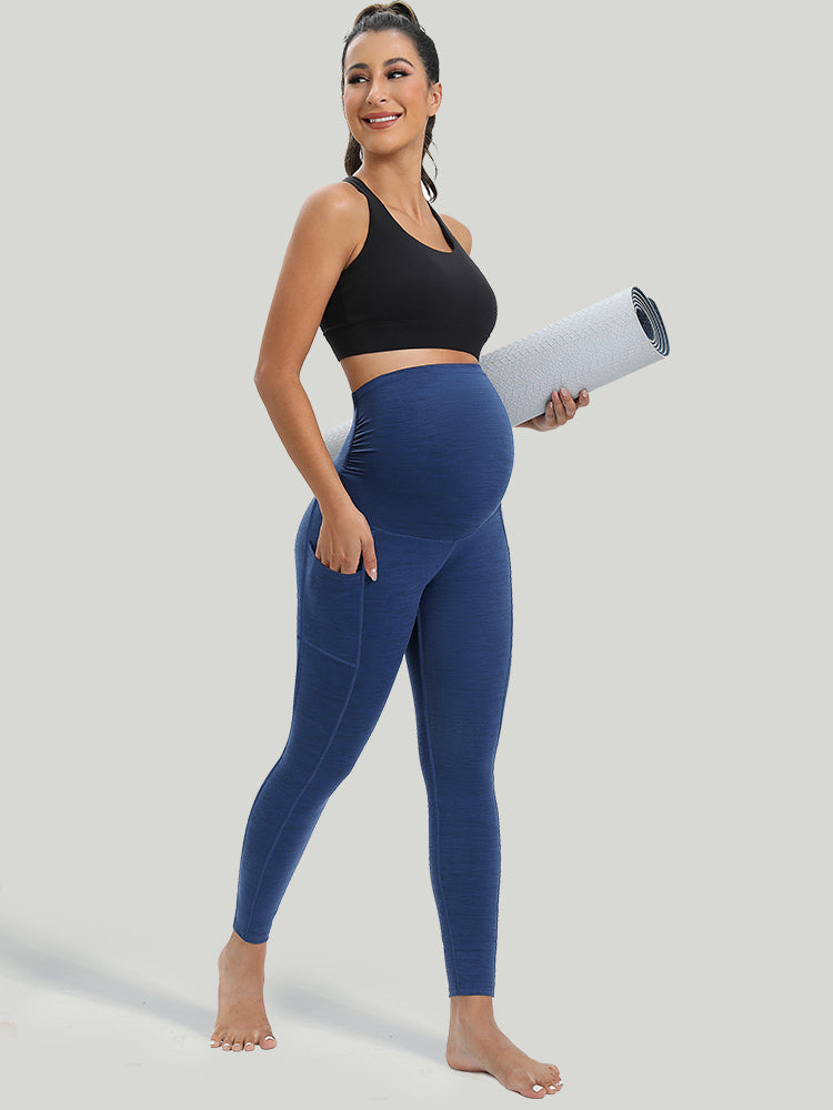 IUGA Supcream Buttery-soft Maternity Legging With Pockets-Navy