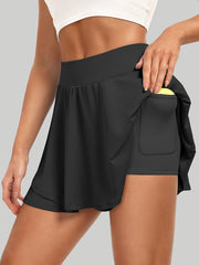 IUGA High Waisted Tennis Skirts With Pockets black