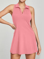 IUGA Tennis Dress With Built-in Bra & Shorts With Pockets pink