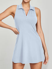 IUGA Tennis Dress With Built-in Bra & Shorts With Pockets aqua blue